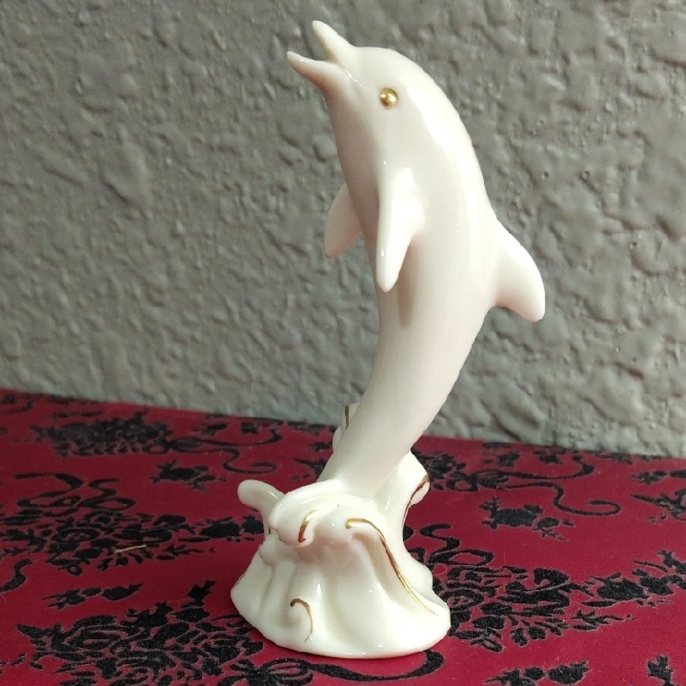 Elegant White Dolphin Figurine